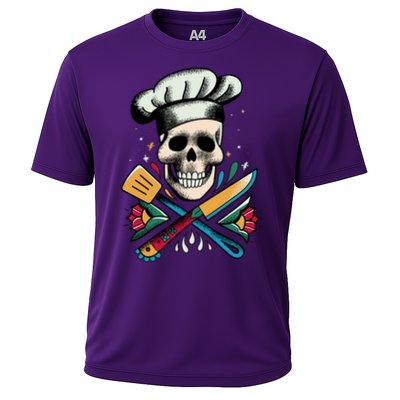 Cooking Chef Skull Performance Shirt