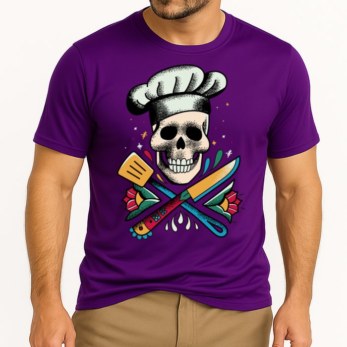 Cooking Chef Skull Performance Shirt