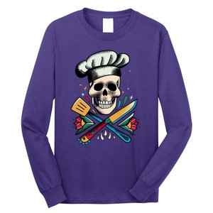 Cooking Chef Skull Long Sleeve Shirt