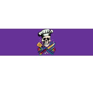 Cooking Chef Skull Bumper Sticker