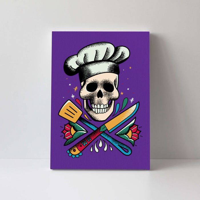 Cooking Chef Skull Canvas