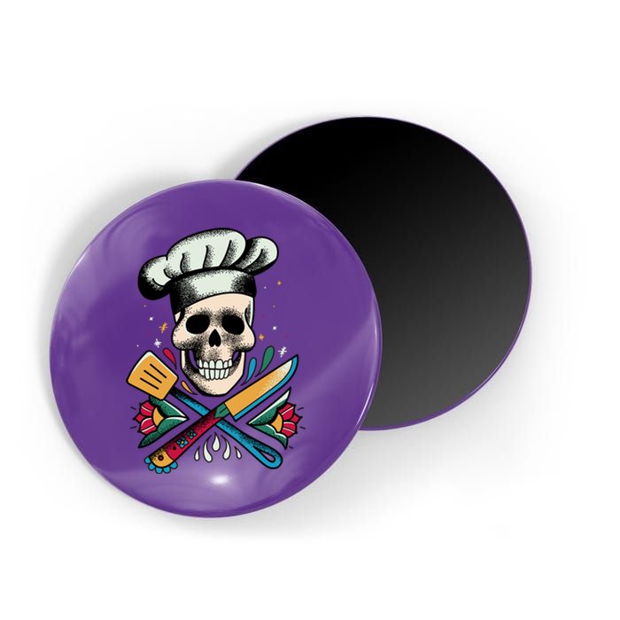 Cooking Chef Skull Magnet