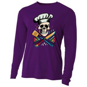 Cooking Chef Skull Cooling Performance Long Sleeve Crew