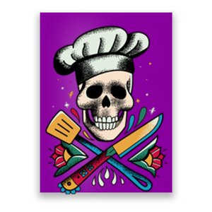 Cooking Chef Skull Poster