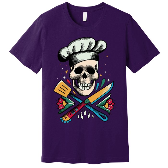 Cooking Chef Skull Premium T-Shirt