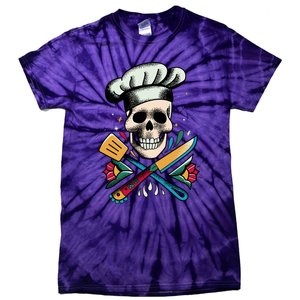 Cooking Chef Skull Tie-Dye T-Shirt