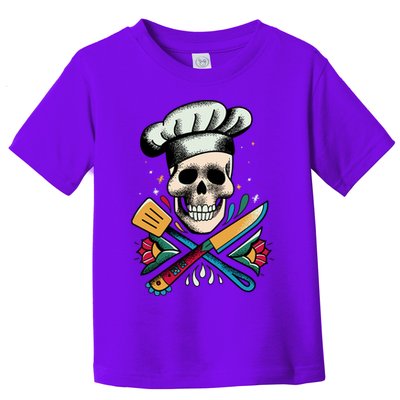 Cooking Chef Skull Toddler T-Shirt