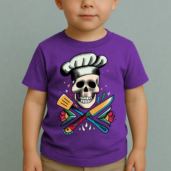 Cooking Chef Skull Toddler T-Shirt