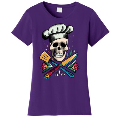 Cooking Chef Skull Women's T-Shirt