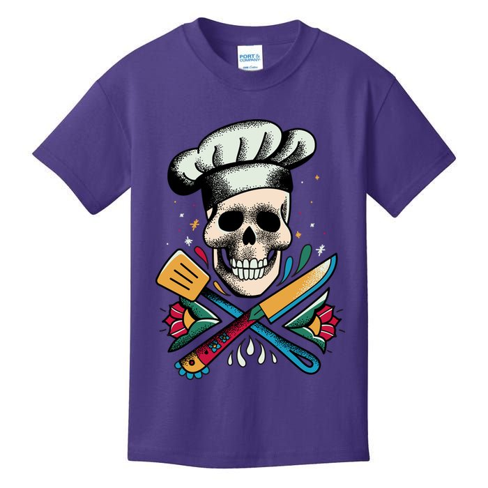 Cooking Chef Skull Kids T-Shirt