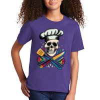 Cooking Chef Skull Kids T-Shirt