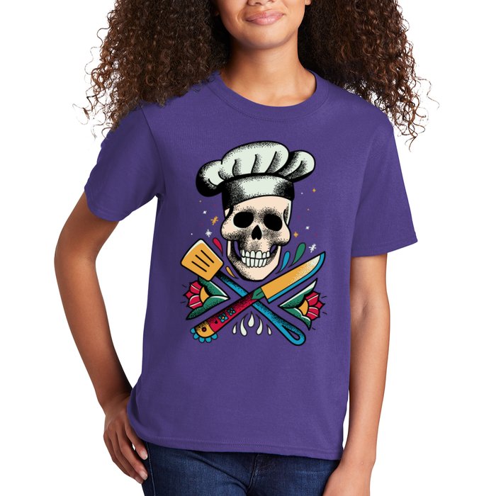 Cooking Chef Skull Kids T-Shirt