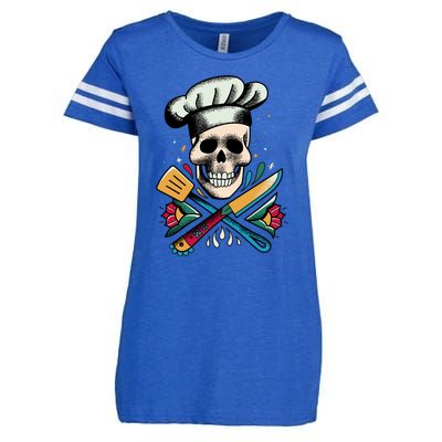 Cooking Chef Skull Enza Ladies Jersey Football T-Shirt