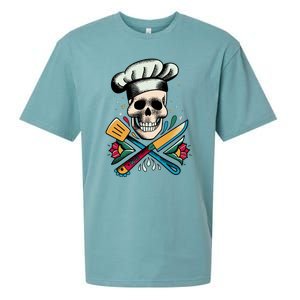 Cooking Chef Skull Sueded Cloud Jersey T-Shirt