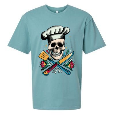 Cooking Chef Skull Sueded Cloud Jersey T-Shirt