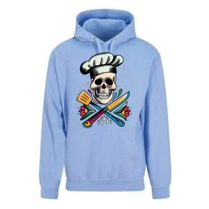 Cooking Chef Skull Unisex Surf Hoodie