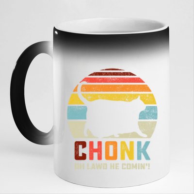 Chonk Cat Scale Meme Funny Retro Style Vintage Cats Memes Gift 11oz Black Color Changing Mug