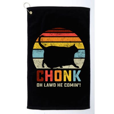 Chonk Cat Scale Meme Funny Retro Style Vintage Cats Memes Gift Platinum Collection Golf Towel