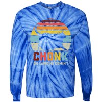 Chonk Cat Scale Meme Funny Retro Style Vintage Cats Memes Gift Tie-Dye Long Sleeve Shirt