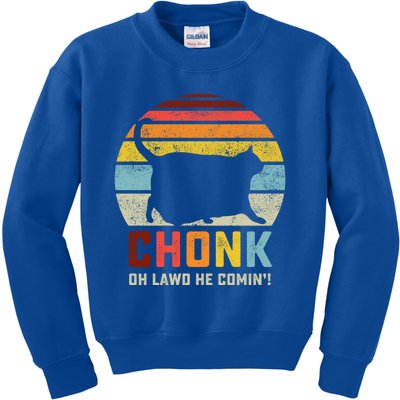 Chonk Cat Scale Meme Funny Retro Style Vintage Cats Memes Gift Kids Sweatshirt