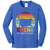 Chonk Cat Scale Meme Funny Retro Style Vintage Cats Memes Gift Kids Long Sleeve Shirt