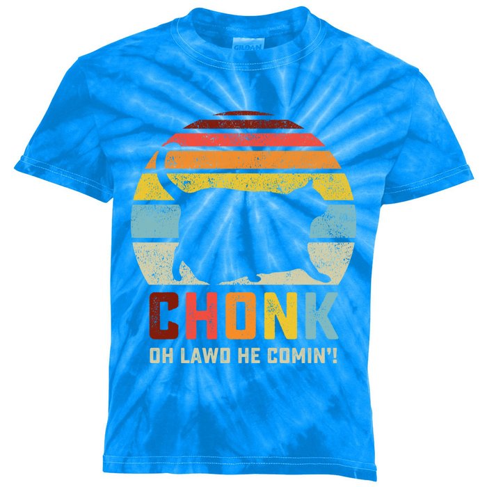 Chonk Cat Scale Meme Funny Retro Style Vintage Cats Memes Gift Kids Tie-Dye T-Shirt