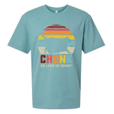 Chonk Cat Scale Meme Funny Retro Style Vintage Cats Memes Gift Sueded Cloud Jersey T-Shirt