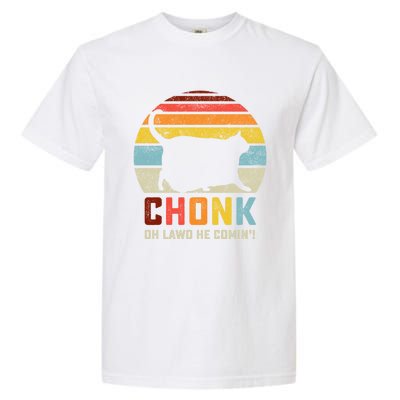 Chonk Cat Scale Meme Funny Retro Style Vintage Cats Memes Gift Garment-Dyed Heavyweight T-Shirt