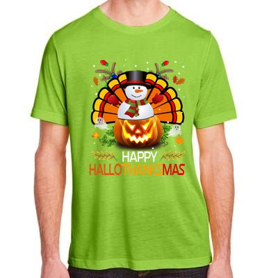 Chirstmas Cute Snow Turkey Pumpkin Happy Hallothanksmas Gift Adult ChromaSoft Performance T-Shirt