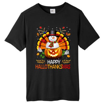 Chirstmas Cute Snow Turkey Pumpkin Happy Hallothanksmas Gift Tall Fusion ChromaSoft Performance T-Shirt