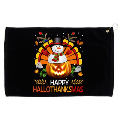 Chirstmas Cute Snow Turkey Pumpkin Happy Hallothanksmas Gift Grommeted Golf Towel