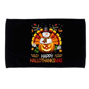 Chirstmas Cute Snow Turkey Pumpkin Happy Hallothanksmas Gift Microfiber Hand Towel