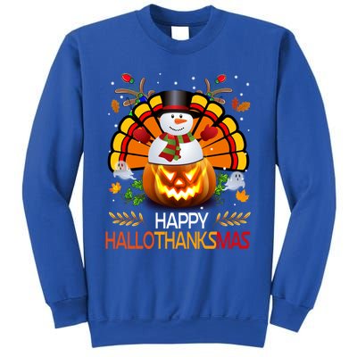 Chirstmas Cute Snow Turkey Pumpkin Happy Hallothanksmas Gift Sweatshirt