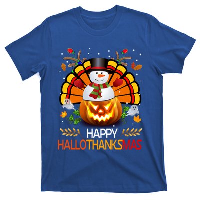 Chirstmas Cute Snow Turkey Pumpkin Happy Hallothanksmas Gift T-Shirt