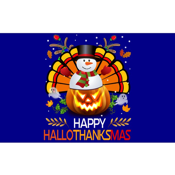 Chirstmas Cute Snow Turkey Pumpkin Happy Hallothanksmas Gift Bumper Sticker