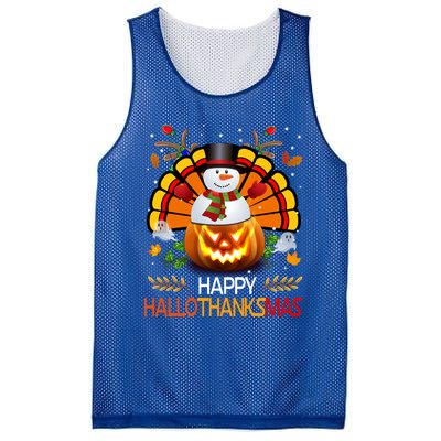 Chirstmas Cute Snow Turkey Pumpkin Happy Hallothanksmas Gift Mesh Reversible Basketball Jersey Tank