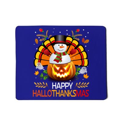 Chirstmas Cute Snow Turkey Pumpkin Happy Hallothanksmas Gift Mousepad