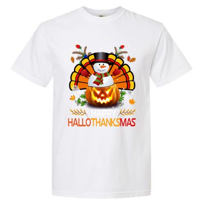 Chirstmas Cute Snow Turkey Pumpkin Happy Hallothanksmas Gift Garment-Dyed Heavyweight T-Shirt