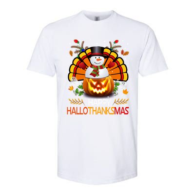 Chirstmas Cute Snow Turkey Pumpkin Happy Hallothanksmas Gift Softstyle CVC T-Shirt