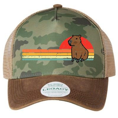Capybara Chest Sunset Retro Capy Rodent Legacy Tie Dye Trucker Hat