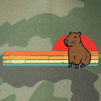 Capybara Chest Sunset Retro Capy Rodent Legacy Tie Dye Trucker Hat