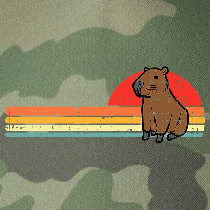 Capybara Chest Sunset Retro Capy Rodent Legacy Tie Dye Trucker Hat