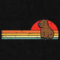 Capybara Chest Sunset Retro Capy Rodent Ladies PosiCharge Tri-Blend Wicking Tank