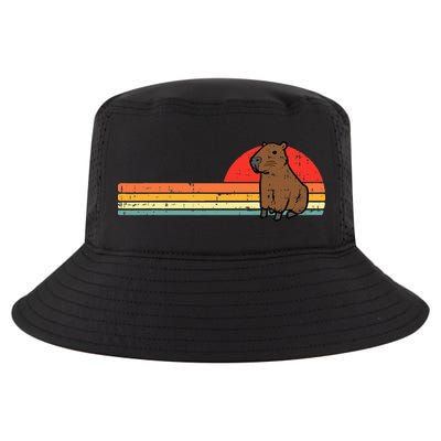 Capybara Chest Sunset Retro Capy Rodent Cool Comfort Performance Bucket Hat