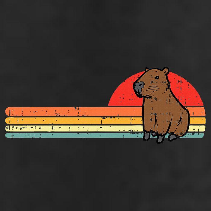Capybara Chest Sunset Retro Capy Rodent Cool Comfort Performance Bucket Hat