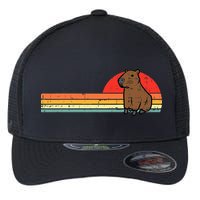 Capybara Chest Sunset Retro Capy Rodent Flexfit Unipanel Trucker Cap