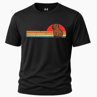 Capybara Chest Sunset Retro Capy Rodent Performance Shirt