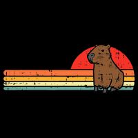 Capybara Chest Sunset Retro Capy Rodent Impact Tech Backpack