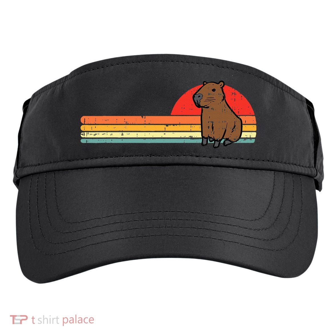 Capybara Chest Sunset Retro Capy Rodent Adult Drive Performance Visor
