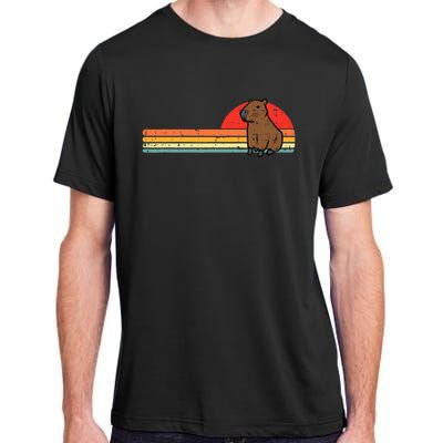 Capybara Chest Sunset Retro Capy Rodent Adult ChromaSoft Performance T-Shirt